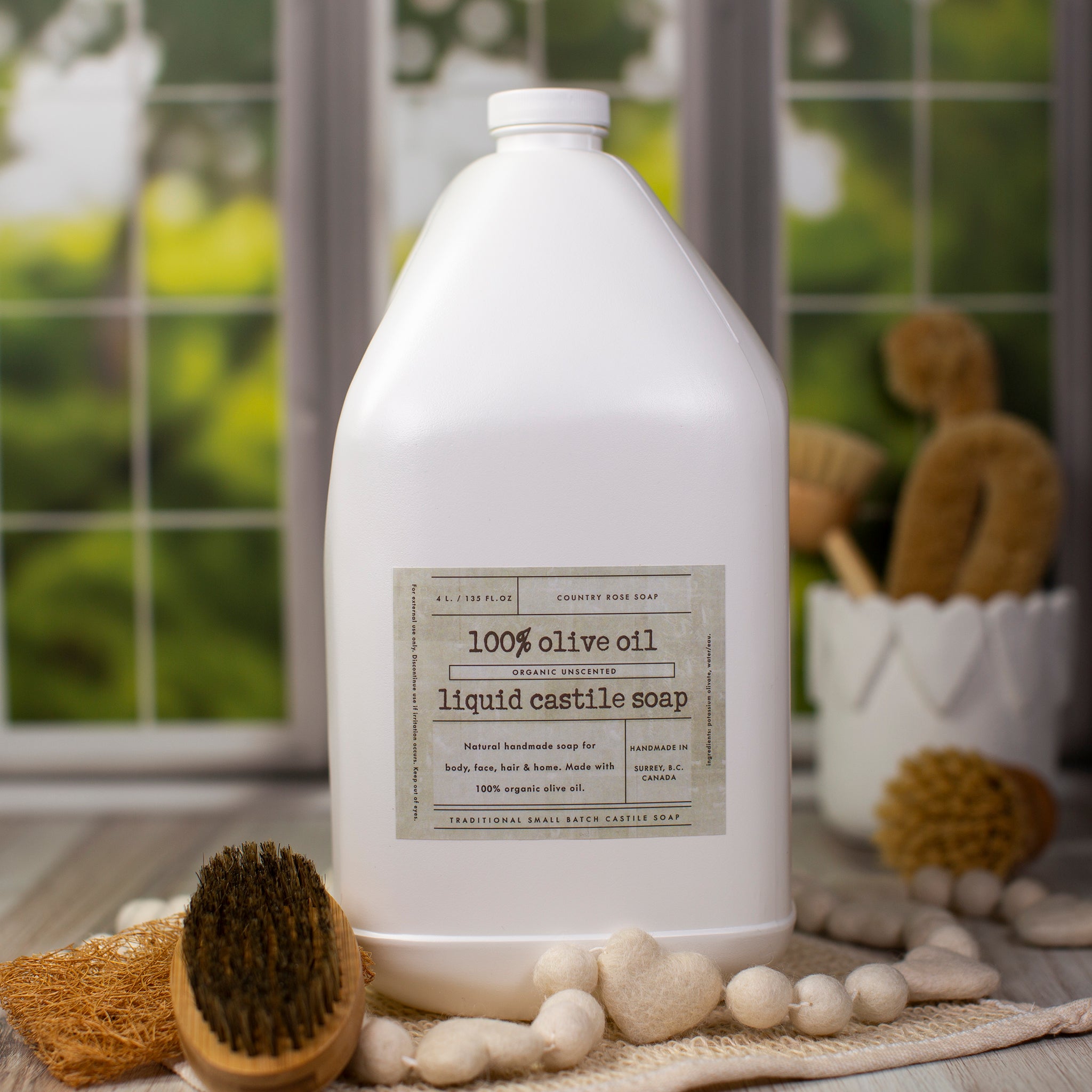 100% Organic Olive Oil Castile Liquid Soap Unscented Jug